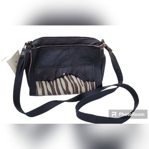 Kelly's Cowgirl Classic Zebra print Leather Purse